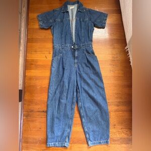 FREE PEOPLE short sleeve Marla denim jumpsuit, size M